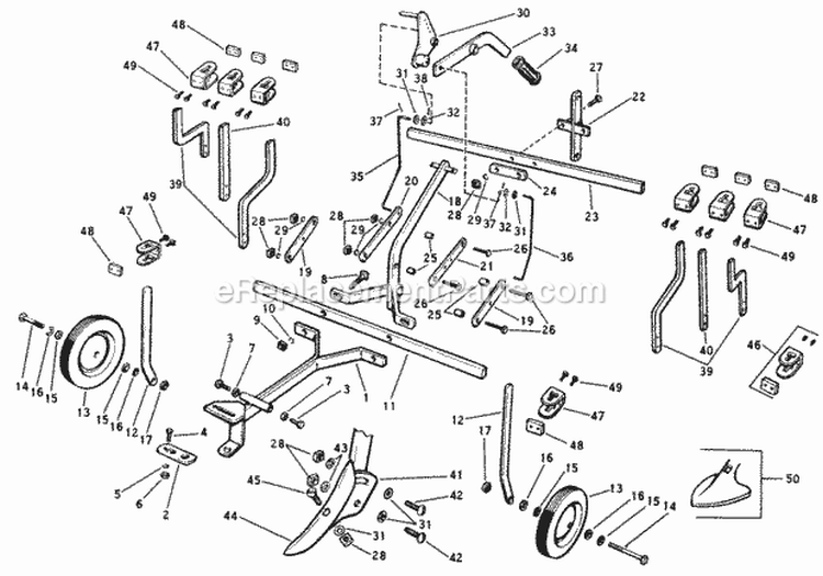 Cultivator Diagram and Parts List for SB-13 100000001-199999999 - 1961 Lawn Boy Snow Blower